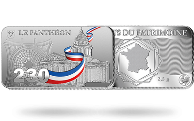 Lingot en argent pur colorisé «  230ème anniversaire du Panthéon  »